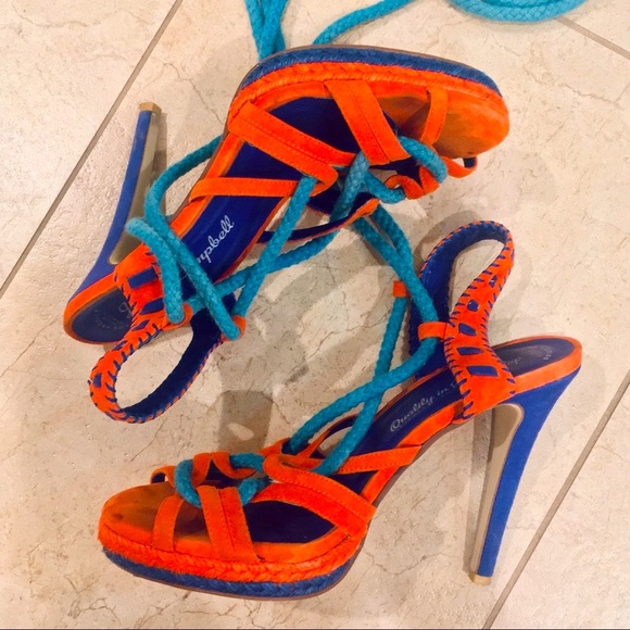 Jeffrey Campbell Duncan tropical novelty lace up heels 7 - Picture 8 of 13